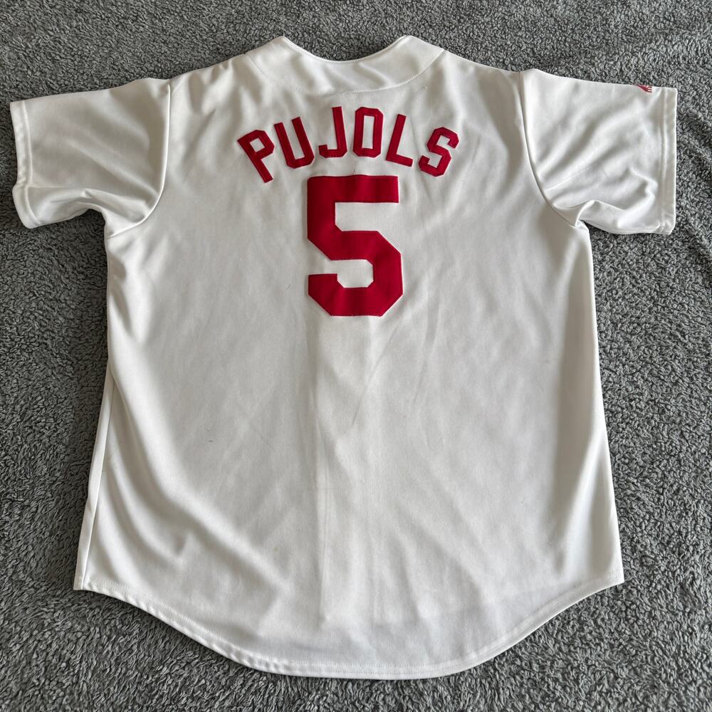 Albert Pujols Vintage Majestic MLB St Louis Cardinals White Jersey #5 Men's XL